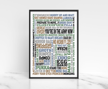 Load image into Gallery viewer, Military Word Scramble Print, Veteran phrases Wall Art