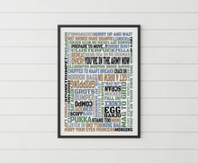 Load image into Gallery viewer, Military Word Scramble Print, Veteran phrases Wall Art