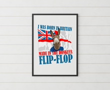 Load image into Gallery viewer, Donkeys Flip flop Print, Royal Navy Print, Gibraltar Pub Art, Matelot Wall Prints, Jack Posters
