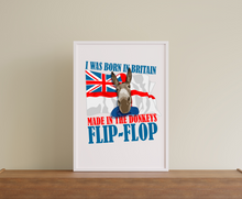 Load image into Gallery viewer, Donkeys Flip flop Print, Royal Navy Print, Gibraltar Pub Art, Matelot Wall Prints, Jack Posters