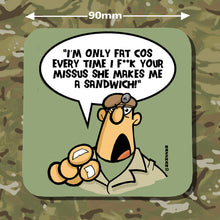 Load image into Gallery viewer, Military Humor - The Razz Man - RSM Insults - Round Two - Army Banter - Military Banter - Veteran Gifts- Coasters - Set of 4