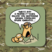 Load image into Gallery viewer, Military Humor - The Razz Man - RSM Insults - Round Four - Army Banter - Military Banter - Veteran Gifts- Coasters - Set of 4