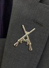 Load image into Gallery viewer, Military Humor - Crossed SLR's - 7.62 - Gold Plated - Pin Badge