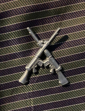 Load image into Gallery viewer, Military Humor - Crossed SLR's - 7.62 - Antique Silver  -Limited Edition - Pin Badge