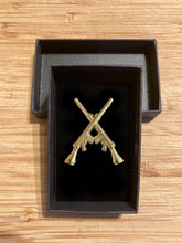 Load image into Gallery viewer, Military Humor - Crossed SLR's - 7.62 - Gold Plated - Pin Badge