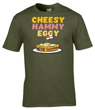 Load image into Gallery viewer, Royal Navy T-Shirt, Military Humor Matelots,  Cheesy Hammy Eggy T-Shirt, HMS Gifts, Jack Humour t-shirts