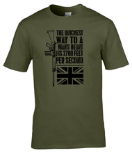 Load image into Gallery viewer, Military Humor - SLR - 2700 Feet Per Second - Quickest Way To A Mans Heart