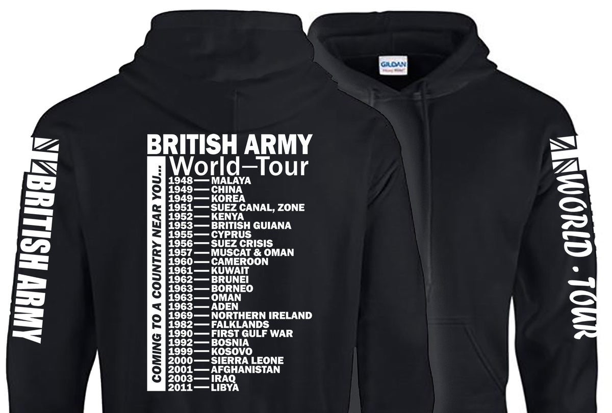 Military Humor - British Army - World Tour - Double Sided- Hoodie ...