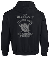 Load image into Gallery viewer, Military Humor - Mechanic - Can't Fix Stupid - Hoodie