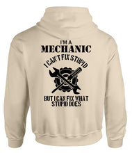 Load image into Gallery viewer, Military Humor - Mechanic - Can't Fix Stupid - Hoodie