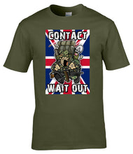 Load image into Gallery viewer, Military Humor - CONTACT! WAIT OUT - T-Shirt
