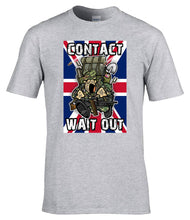 Load image into Gallery viewer, Military Humor - CONTACT! WAIT OUT - T-Shirt