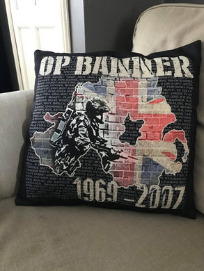Cushion Cover - Military Gifts - OP Banner - Northern Ireland - Veteran Gifts