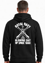 Load image into Gallery viewer, Royal Navy Blowing Sh*t Up Since 1660 Hoodie Veteran Military Humour