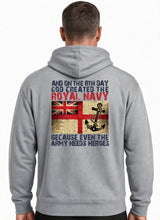 Load image into Gallery viewer, On the 8th Day God Created the Royal Navy Hoodie, Military Humour