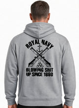 Load image into Gallery viewer, Royal Navy Blowing Sh*t Up Since 1660 Hoodie Veteran Military Humour