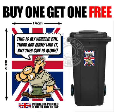 Military Gifts - The Razz Man - Funny Gifts - This Is My Wheelie Bin - Veteran - Wheeli Bin Sticker