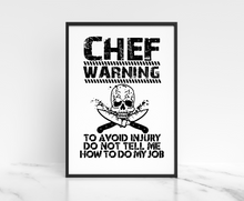 Load image into Gallery viewer, Chef Warning Wall Art