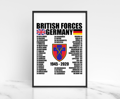 British Forces Germany Wall Art 1945 - 2020 Armed Forces Print, BAOR Veteran Poster