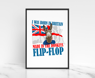 Donkeys Flip flop Print, Royal Navy Print, Gibraltar Pub Art, Matelot Wall Prints, Jack Posters