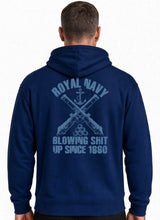 Load image into Gallery viewer, Royal Navy Blowing Sh*t Up Since 1660 Hoodie Veteran Military Humour