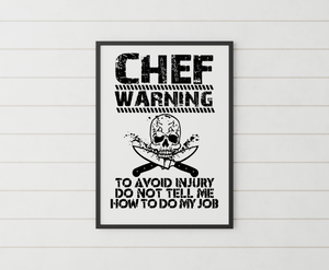Chef Warning Wall Art