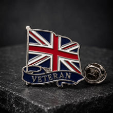 Load image into Gallery viewer, Veteran Union Jack Enamel Pin Badge | British Veteran Flag Lapel Pin
