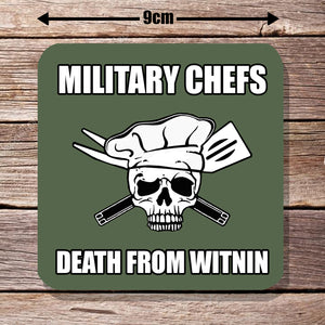 Military Chefs - Army Banter - Military Banter - Veteran Gifts- Coasters - Set of 4