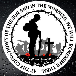 British Military Gifts - British Army - Remembrance - Lest We Forget - Veterans - Car Sticker