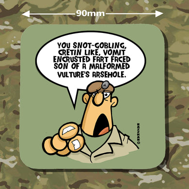 Military Humor - The Razz Man - RSM Insults - Round Four - Army Banter - Military Banter - Veteran Gifts- Coasters - Set of 4