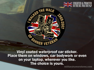 Military Humor - Op Banner -VETERAN - Northern Ireland - Sticker