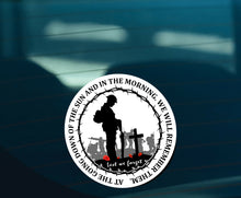 Load image into Gallery viewer, British Military Gifts - British Army - Remembrance - Lest We Forget - Veterans - Car Sticker