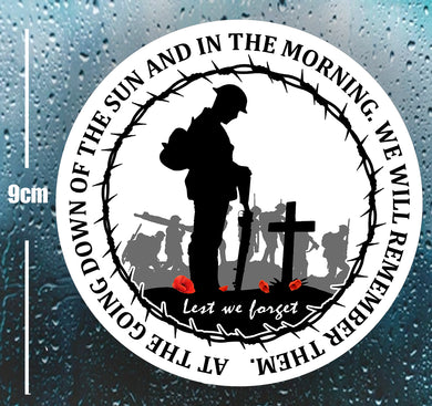 British Military Gifts - British Army - Remembrance - Lest We Forget - Veterans - Car Sticker