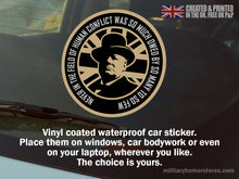 Load image into Gallery viewer, Winston Churchill Car Sticker – “Never Was So Much Owed” Patriotic Tribute Vinyl Decal