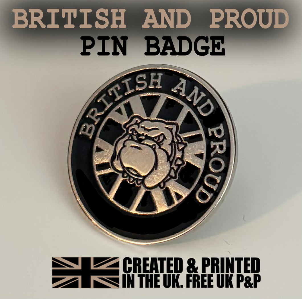 British Military Gifts - British - And - Proud - Bulldog - Gift - Veterans - Pin Badge