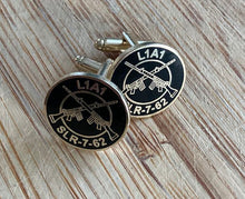 Load image into Gallery viewer, Military Humor - Military Gifts - Crossed SLR&#39;s - Veteran Gifts - Handmade Cuff links