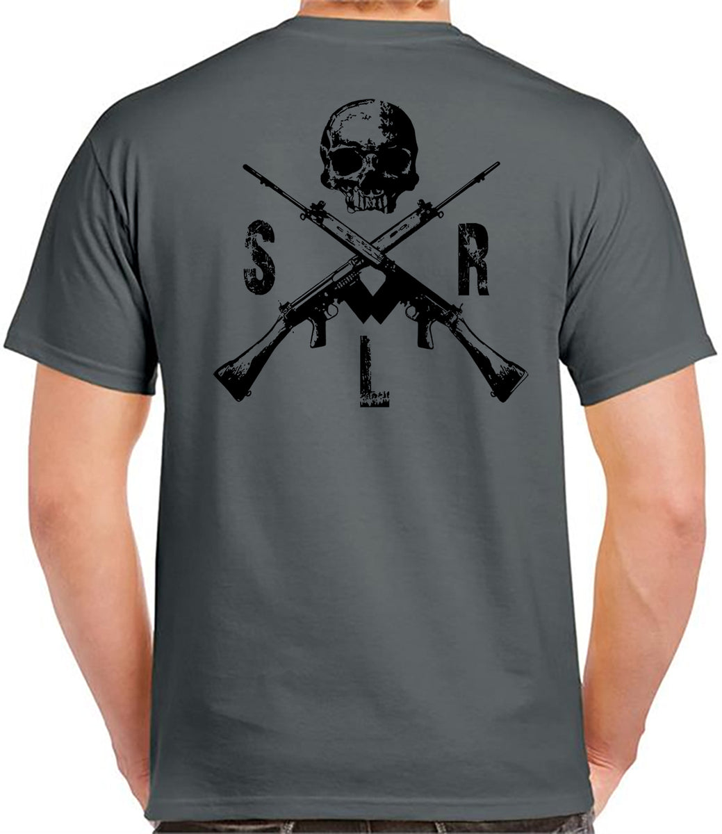 SLR Skull T-Shirt Crossed Rifles Military Design British Army 7.62 Tee ...