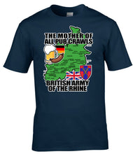 Load image into Gallery viewer, BAOR_British_Army_of_the_Rhine_pub_crawl_Navy_humour_t-shirt_front_design_UK