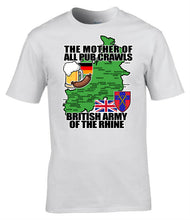 Load image into Gallery viewer, BAOR_British_Army_of_the_Rhine_pub_crawl_humour_t-shirt_front_design_UK