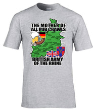 Load image into Gallery viewer, BAOR_veteran_humour_t-shirt_Germany_posting_army_pub_crawl_design