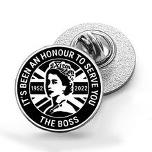 Load image into Gallery viewer, Her Majesty Queen Elizabeth II The Boss Pin Badge
