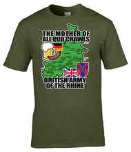 Load image into Gallery viewer, British_Army_of_the_Rhine_BAOR_t-shirt_print_detail_pub_crawl_humour