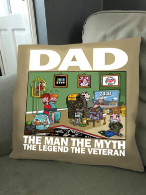 Veteran Dad - Cushion Cover - Legend - British Gifts - Gifts For Her - Gifts For Him - Cushion Cover - Veteran Gifts.