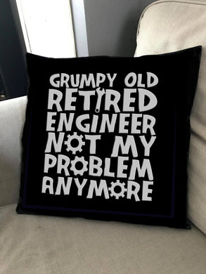 Military Gifts - Cushion Cover - Grumpy - Old - Engineer - Veteran Gifts - British Military Gifts