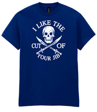 Load image into Gallery viewer, I Like The Cut Of Your Jib T-Shirt Nautical &amp; Pirate Humour Tee