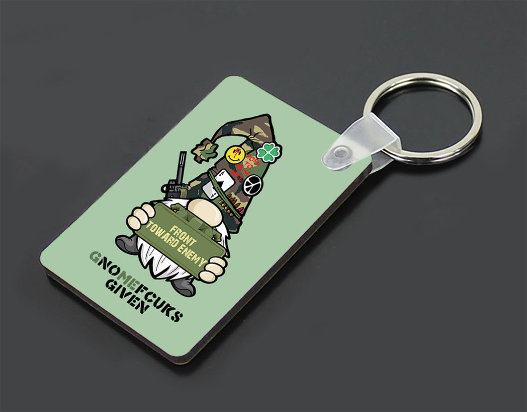 Military Humor - Gnome Fcuks Given - Claymore -  Keyring