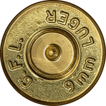 Load image into Gallery viewer, Military Ammunition Headstamp Coasters Set of 4 95mm Cork Backed Veteran Gift