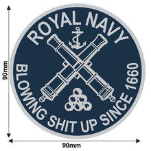 Load image into Gallery viewer, Royal Navy Sticker “Blowing Sh*t Up Since 1660” Humorous Vinyl for Matelots &amp; Veterans