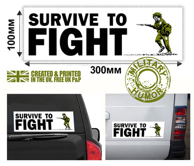 Stickers - Gifts - Survive To Fight - British Military - Veteran Gifts - Stickers