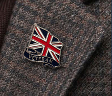 Load image into Gallery viewer, Veteran Union Jack Enamel Pin Badge | British Veteran Flag Lapel Pin
